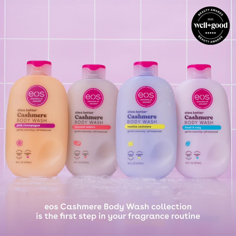 Shea Better Cashmere Body Wash, Coconut Waters, Moisturizing, Ph Balanced Body Wash, Creamy Gel Formula, Paraben & Phthalate Free, Sensitive Skin, 16 Fl Oz