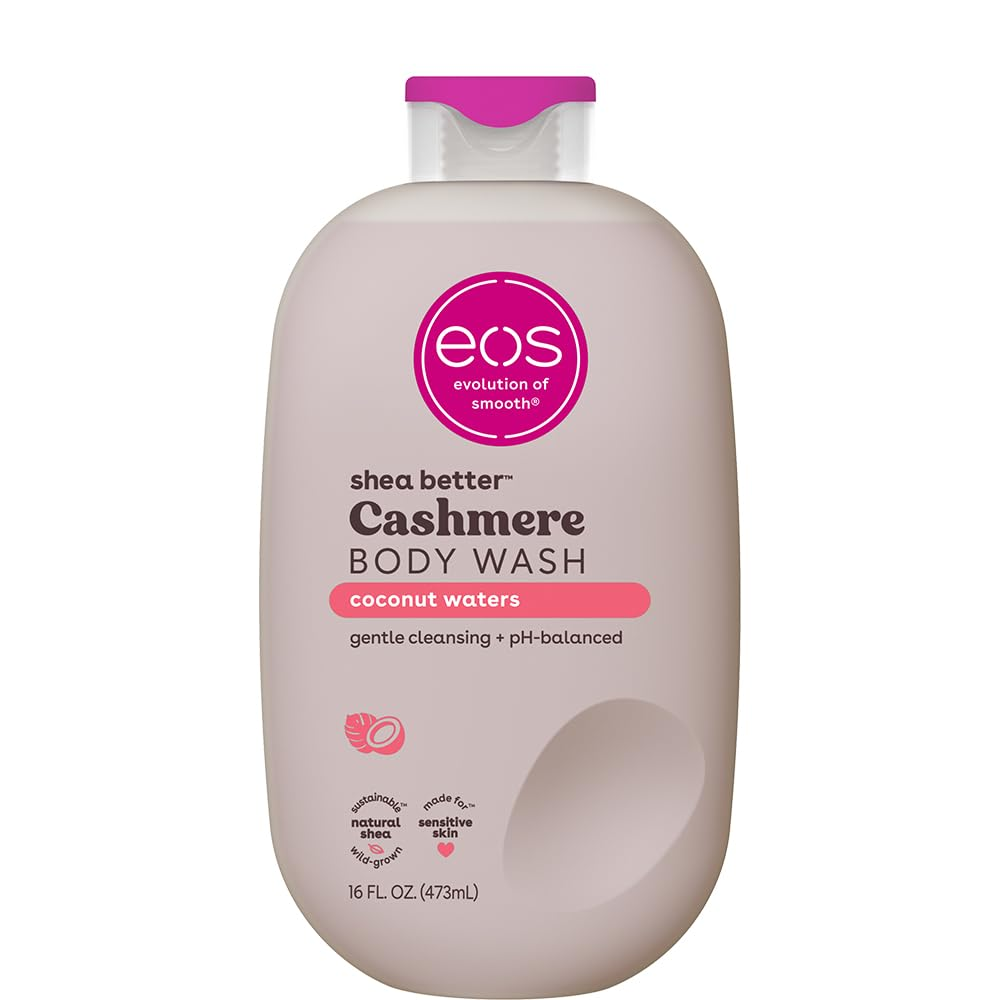 Shea Better Cashmere Body Wash, Coconut Waters, Moisturizing, Ph Balanced Body Wash, Creamy Gel Formula, Paraben & Phthalate Free, Sensitive Skin, 16 Fl Oz